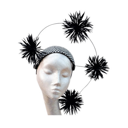 Coco - Black & White Fascinator/headpiece