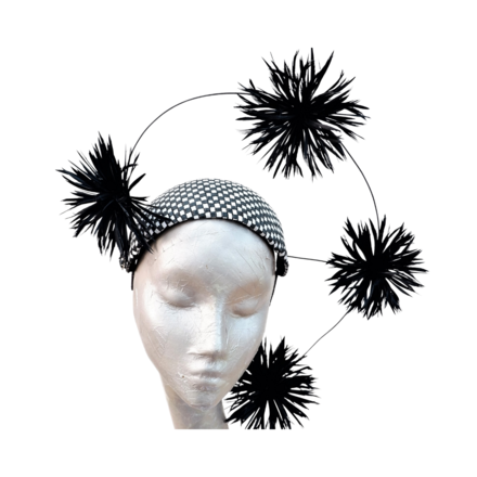 Coco - Black & White Fascinator/headpiece