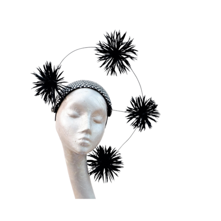 Coco - Black & White Fascinator/headpiece