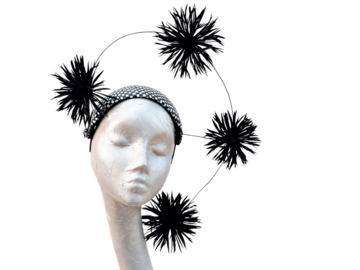 For Sale: Coco - Black & White Fascinator/headpiece