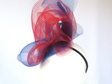 For Sale: Blue and Red Crinoline Headpiece