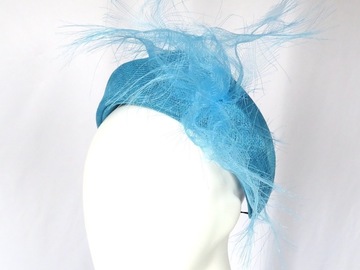 For Sale: Turquoise Blue Sinamay Headband Headpiece