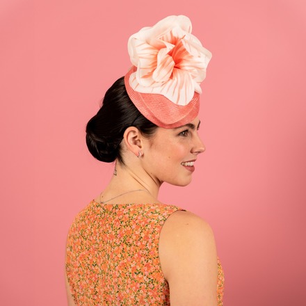 Patricia Beret in Straw with Silk Poppy Flowers in Pink Cora