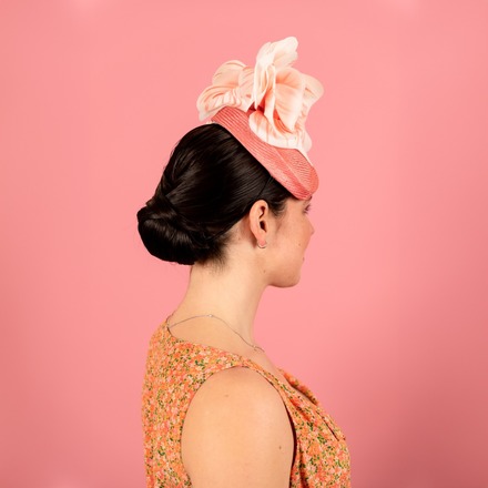 Patricia Beret in Straw with Silk Poppy Flowers in Pink Cora