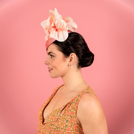 Patricia Beret in Straw with Silk Poppy Flowers in Pink Cora