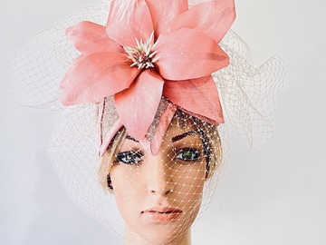 For Sale: Dusty Pink Lily with Feather and Veil