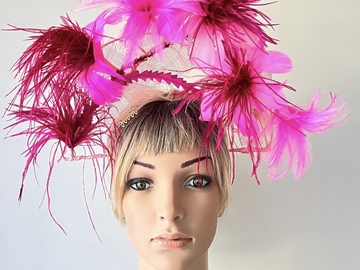 For Sale: Multicoloured Pink Feather Headpiece 