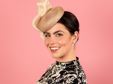 For Sale: Lucia Straw Button Beret with Drapped Trim