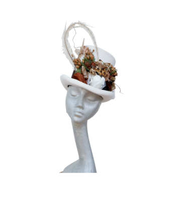 Alder - Ivory Top Hat with Floral detail
