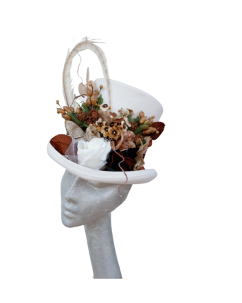Alder - Ivory Top Hat with Floral detail