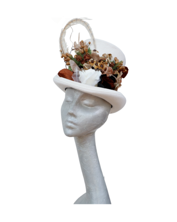 Alder - Ivory Top Hat with Floral detail