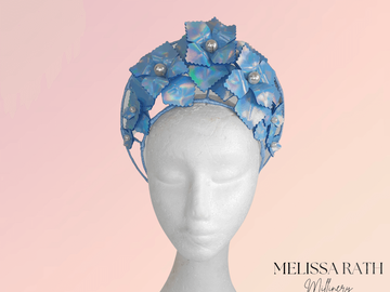 For Sale: Blue Pleather Millinery Crown