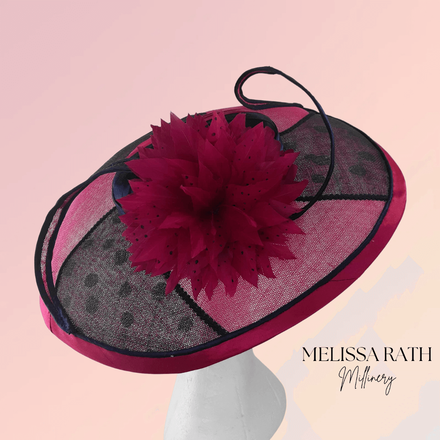 Navy and Pink Wide Brimmed Hat