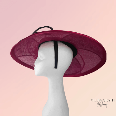 Navy and Pink Wide Brimmed Hat