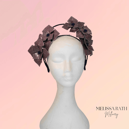 Pink and Navy Pleather crown