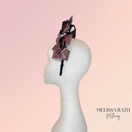 Pink and Navy Pleather crown