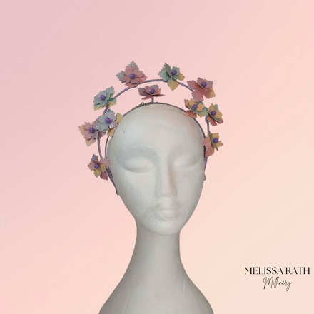 Rainbow pleather halo crown