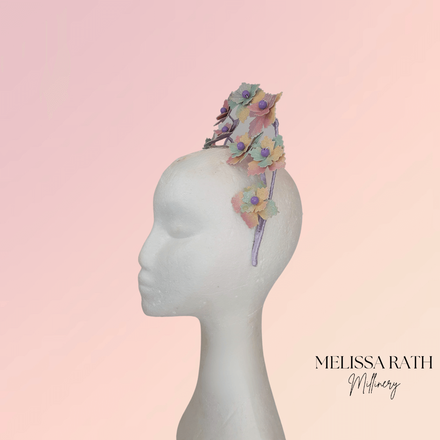 Rainbow pleather halo crown