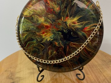 For Sale: Celosia Hand Painted Pod Clutch