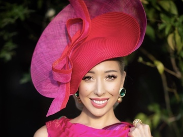 For Sale: Pink and Red sinamay millinery