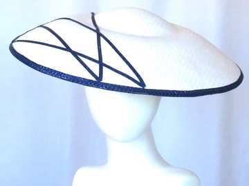 For Sale: White Dior Brim Hat with Royal Blue Trim