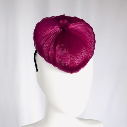 Magenta Heart Crinoline Hat Headpiece