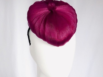 For Sale: Magenta Heart Crinoline Hat Headpiece