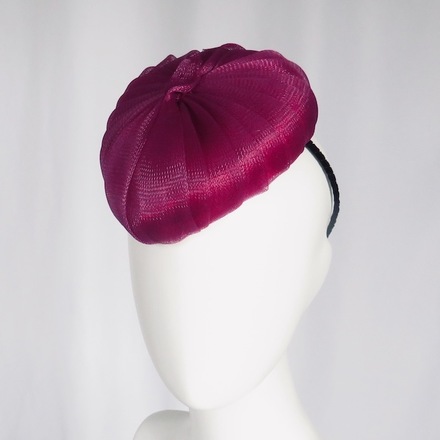 Magenta Heart Crinoline Hat Headpiece