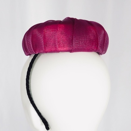 Magenta Heart Crinoline Hat Headpiece
