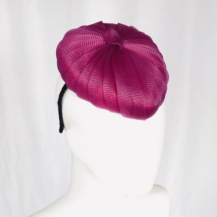 Magenta Heart Crinoline Hat Headpiece