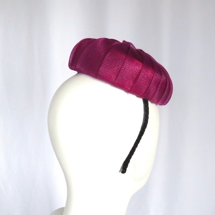 Magenta Heart Crinoline Hat Headpiece