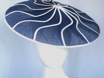 For Sale: Royal Blue & White Geometric Brim