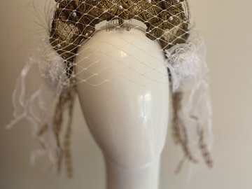For Sale: Gold lace crown with beads