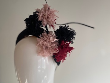 For Sale: Black lace blocked band with Pom poms
