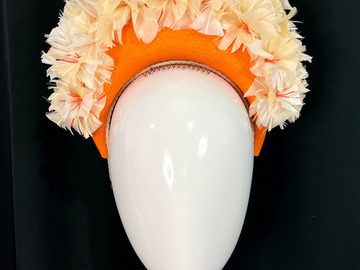 For Sale: Orange Frilly Floral Crown
