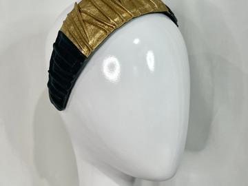 For Sale: Green and Gold Luxe Leather Headband