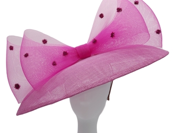 For Sale: Pom pom bow wide brimmed hat