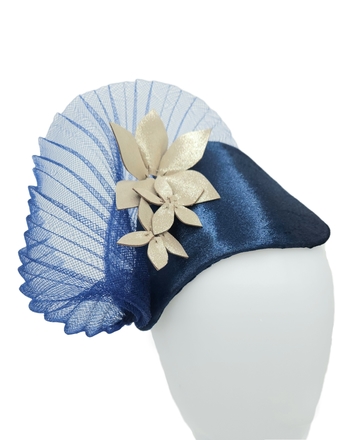 Navy flowered fascinator