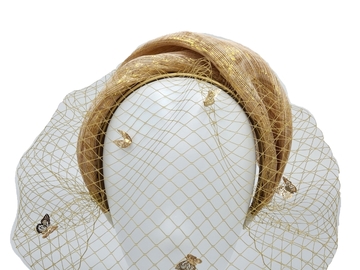 For Sale: Gold veiled headband