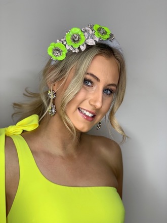 **SALE**Sparkle my Darling headband in silver & neon yellow 