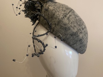 For Sale: Grey leather head hugger with flowers