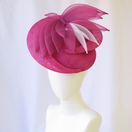 Magenta Fuchsia Pink Crescent Hat Headpiece