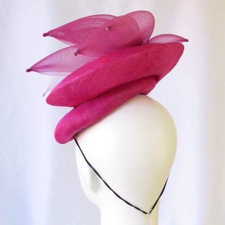 Magenta Fuchsia Pink Crescent Hat Headpiece