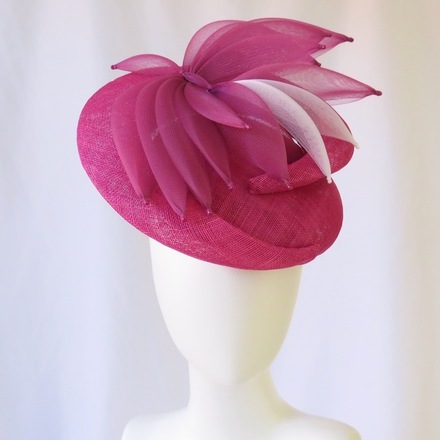 Magenta Fuchsia Pink Crescent Hat Headpiece