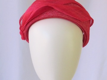 For Sale: Watermelon Red Sinamay Headband Headpiece