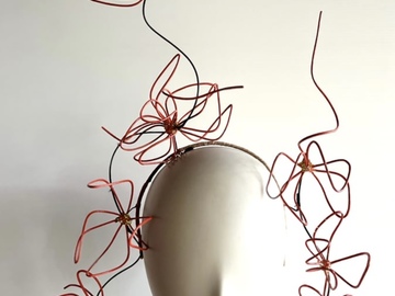 For Sale: Burnt orange wired flower headpiece 