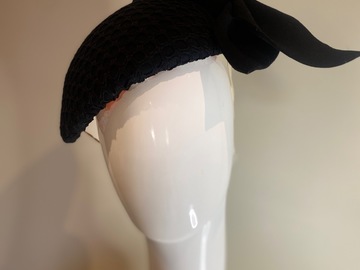For Sale: Black wool felt hat with bow