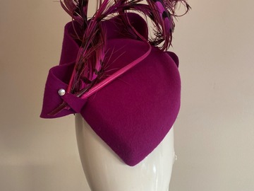 For Sale: Magenta percher with pheasant feathers