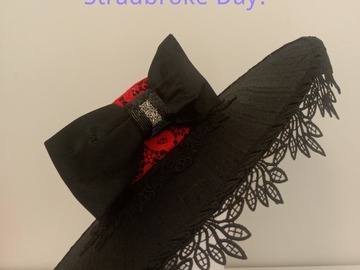 For Rent: Black and red silk boater hat