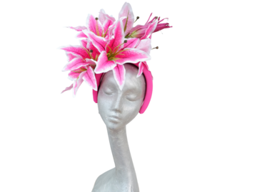 For Sale: Stargazer- Pink & white Lily Headband Fascinator